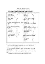 English Worksheet: Your health project portfolio