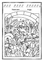 English Worksheet: How many frogs are there?