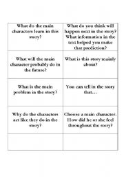 English Worksheet: Reading QuestionCards