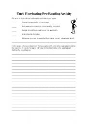 English worksheet: Tuck Everlasting Pre-Activity