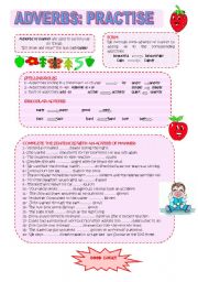 English Worksheet: ADVERB: PRACTISE