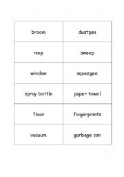 English Worksheet: Cleaning Words