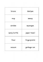 English worksheet: Cleaning Words