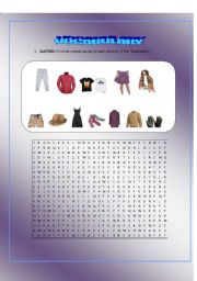 English worksheet: CLOTHES AND FOOD