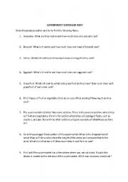 English Worksheet: Supermarket Scavenger Hunt