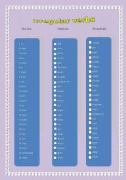 irregular verbs