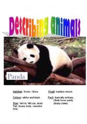 English Worksheet: Describing animals (SPEAKING CARD) Part 2