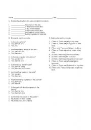 English worksheet: There is/there are quizz