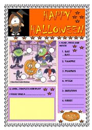 English Worksheet: HAPPY HALLOWEEN!!!