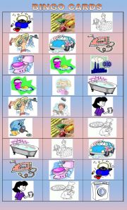English Worksheet: bingo cards - uses of water - can