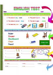 English Worksheet: The classroom object