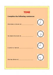 English worksheet: time