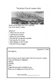 English Worksheet: The Great Fire of London