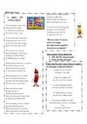 English Worksheet: The box of crayons (it helps to solve problems among students)