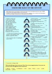 English Worksheet: STRESS THE BADLY OF THE CENTURY