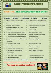 English Worksheet: Are You a Computer Buff? (4/4)