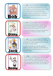 English Worksheet: Speed Dating Roleplay Card Game part 4/6