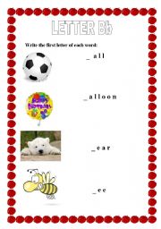 English worksheet: Alphabet letter b