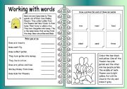 English Worksheet: Working with words