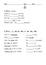 English worksheet: QUIZ Aj