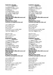 English Worksheet: song Footprints in the sand