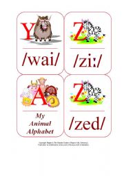 English Worksheet: My Phonetic Animal Alphabet Flash cards 1/7