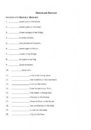 English Worksheet: There is......There are
