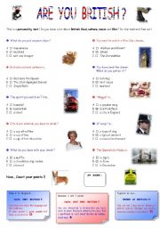 English Worksheet: Are you British ?