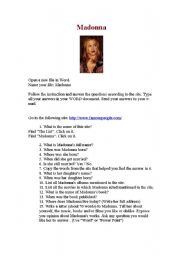 English worksheet: Madonna