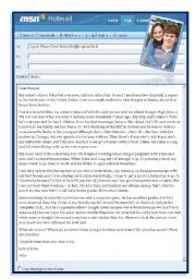 English Worksheet: email from your penpal