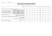 English Worksheet: ORAL PARTICIPATION SHEET