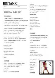 English Worksheet: Rihanna Rude Boy song worksheet