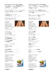 English Worksheet: Waka Waka (This time for Africa) - Shakira