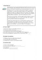 English Worksheet: Reading comprehension