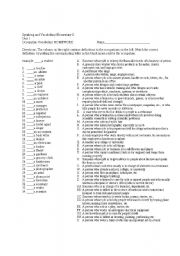 Occupation Vocabulary word match