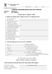 English Worksheet: simple past practice