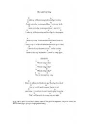 English worksheet: The Lazy-boy Song