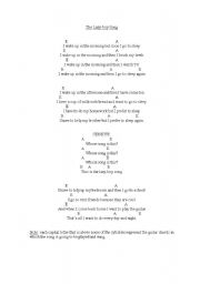 English Worksheet: The Lazy-boy Song