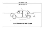 English worksheet: The parts of a car