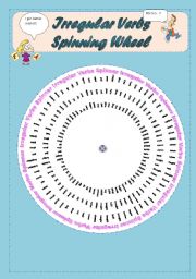 English Worksheet: Irregular Verbs Spinning Wheel (fully editable)