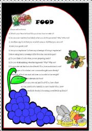 English Worksheet: discussion about food