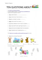 English worksheet: Ten questions about Easter