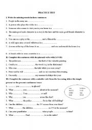 English worksheet: Practice test