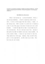 English Worksheet: Sentence error
