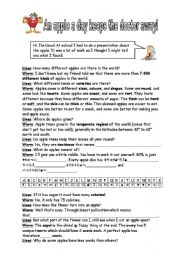 English Worksheet: An apple a day keeps the doctor away