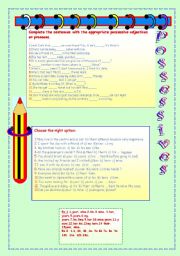 English Worksheet: POSSESSIVES.