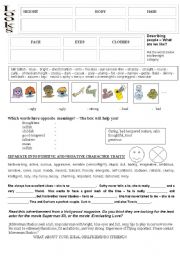 English Worksheet: Personality, Looks, Character Traits