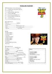 English Worksheet: We belong together song Toys story 3