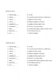 English worksheet: Sport Event Vocabulary