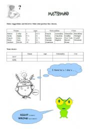 English worksheet: Mastermind